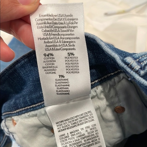 Mother The Hiker Hover Caving in Women's Blue Straight Stretchy Jeans - Picture 10 of 12